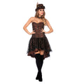 Jupe Asymétrique Steampunk Marron Femme