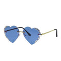 Lunettes Coeur Bleues Avec Strass