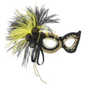 Masque Yeux Tigre Avec Rose Pierres Brillantes Et Plumes