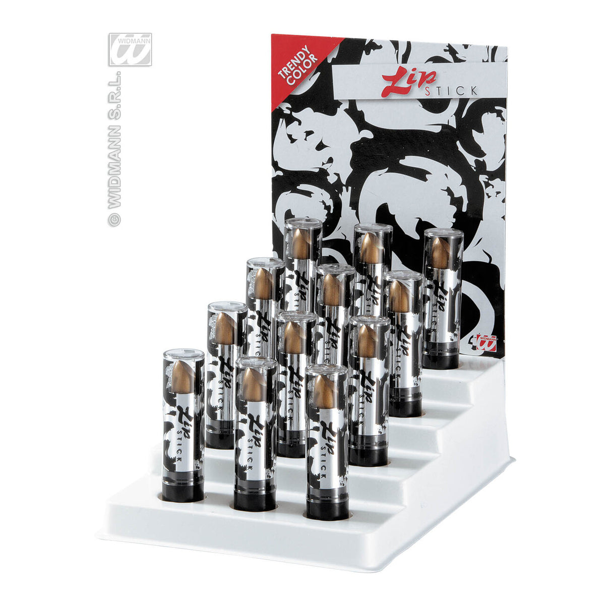 Op deze afbeelding zie je een Accessoires, van het merk Widmann. Lippenstift Goud