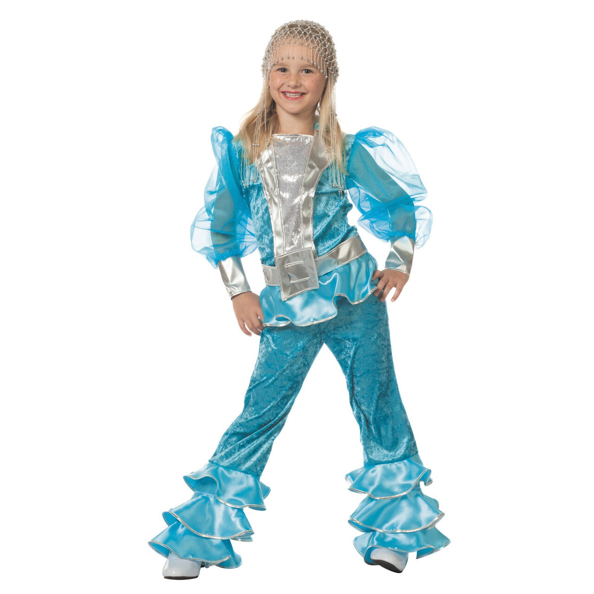 Op deze afbeelding zie je een Kostuums, van het merk Wilbers. Zweedse Mamma Mia Abba Kinderen Meisje Kostuum