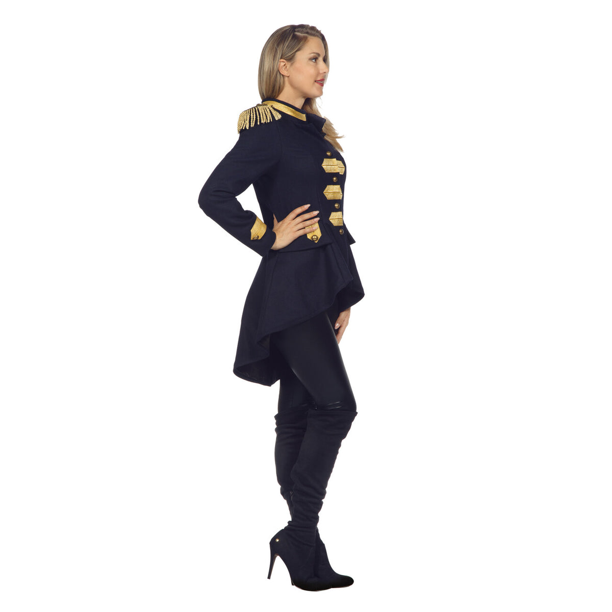 Op deze afbeelding zie je een Kostuums, van het merk Wilbers. Luxe Show Slipjas Dana Marineblauw Vrouw