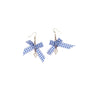 Boucles Doreilles Perles Avec Nœud Vichy Bleu