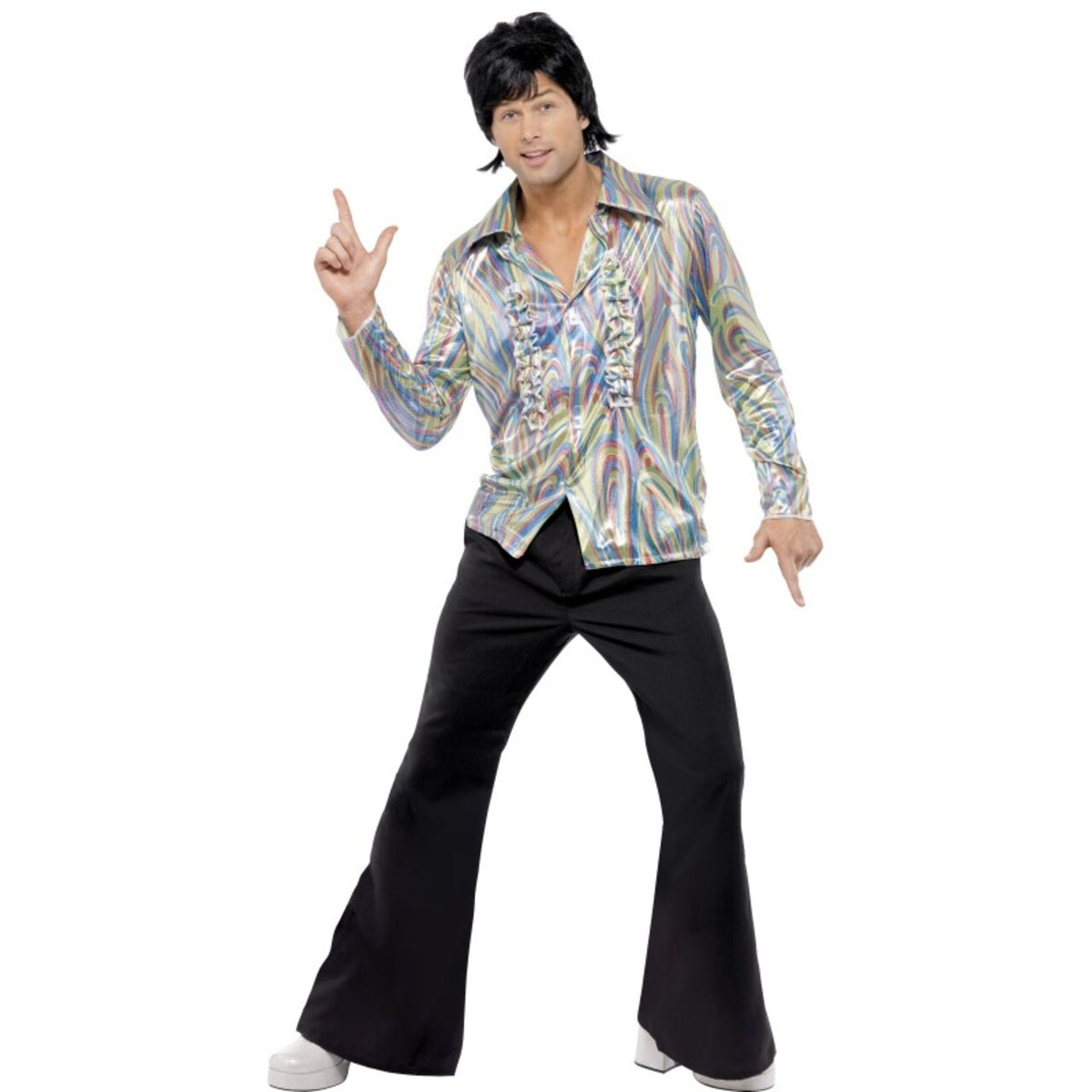 Op deze afbeelding zie je een Kostuums, van het merk Smiffy's. Hallucinerend 70s Retro Man Kostuum