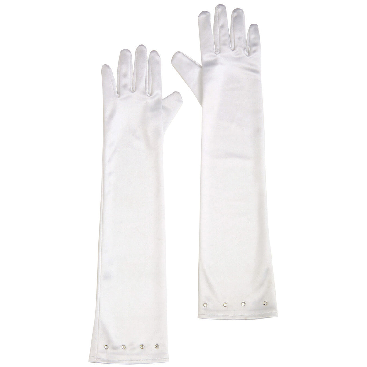 Op deze afbeelding zie je een Accessoires, van het merk Widmann. Ms Classy Lips Glamourgirl Handschoenen Satijn, Kind Wit