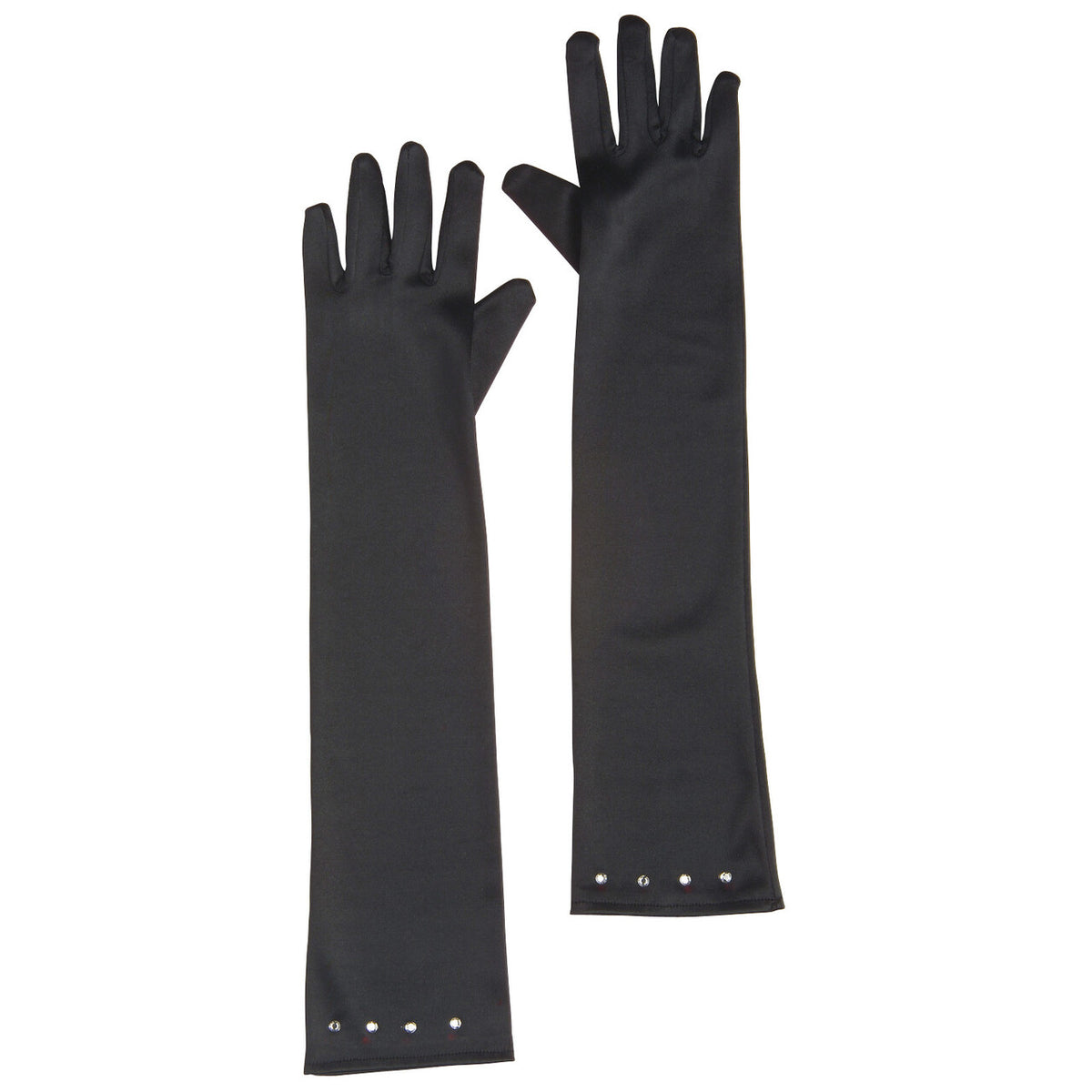 Op deze afbeelding zie je een Accessoires, van het merk Widmann. Ms Classy Lips Glamourgirl Handschoenen Satijn, Kind Zwart