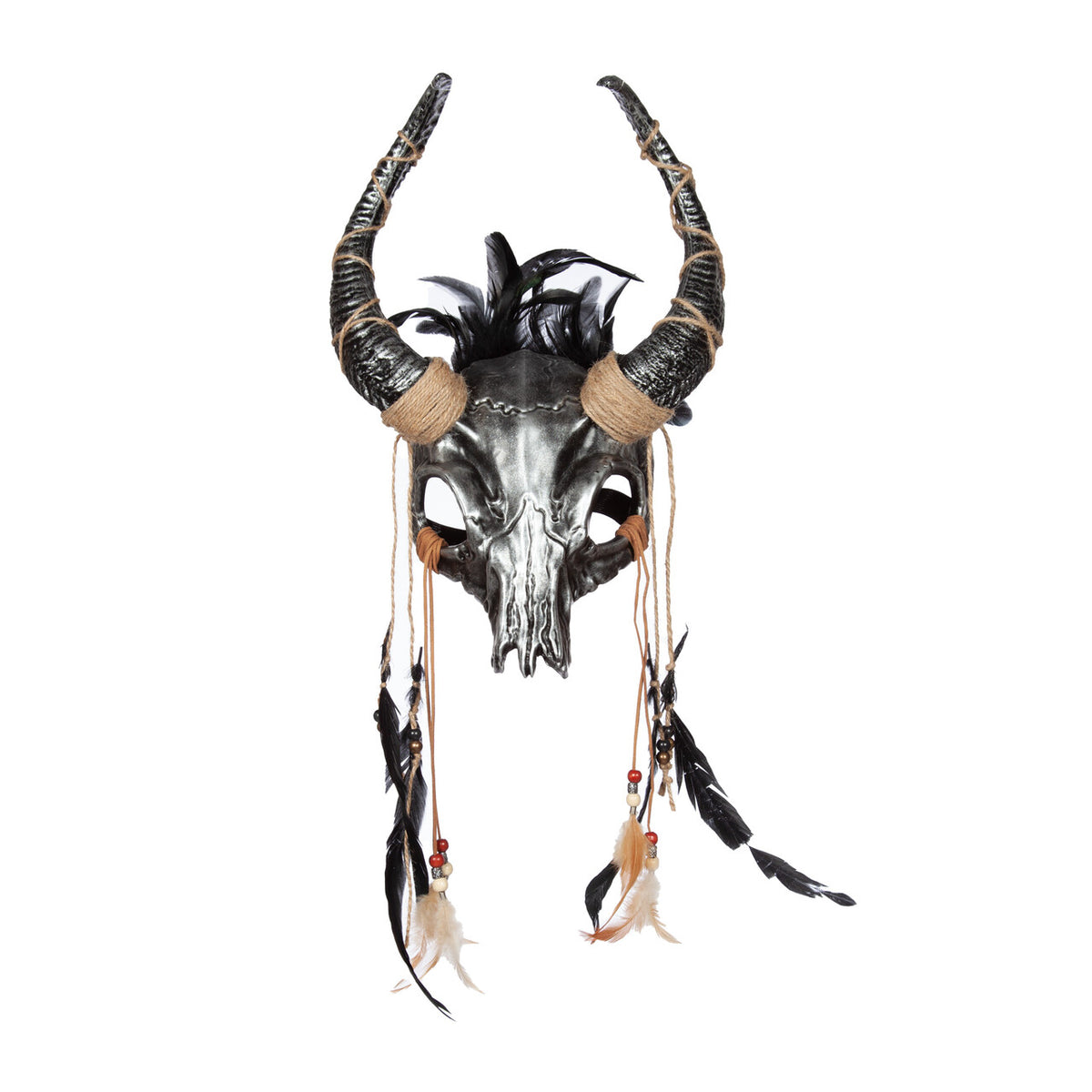 Op deze afbeelding zie je een Accessoires, van het merk Wilbers. Sjamanistisch Schedelmasker Met Hoorns