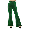Pantalon Flare À Paillettes Vertes Femme