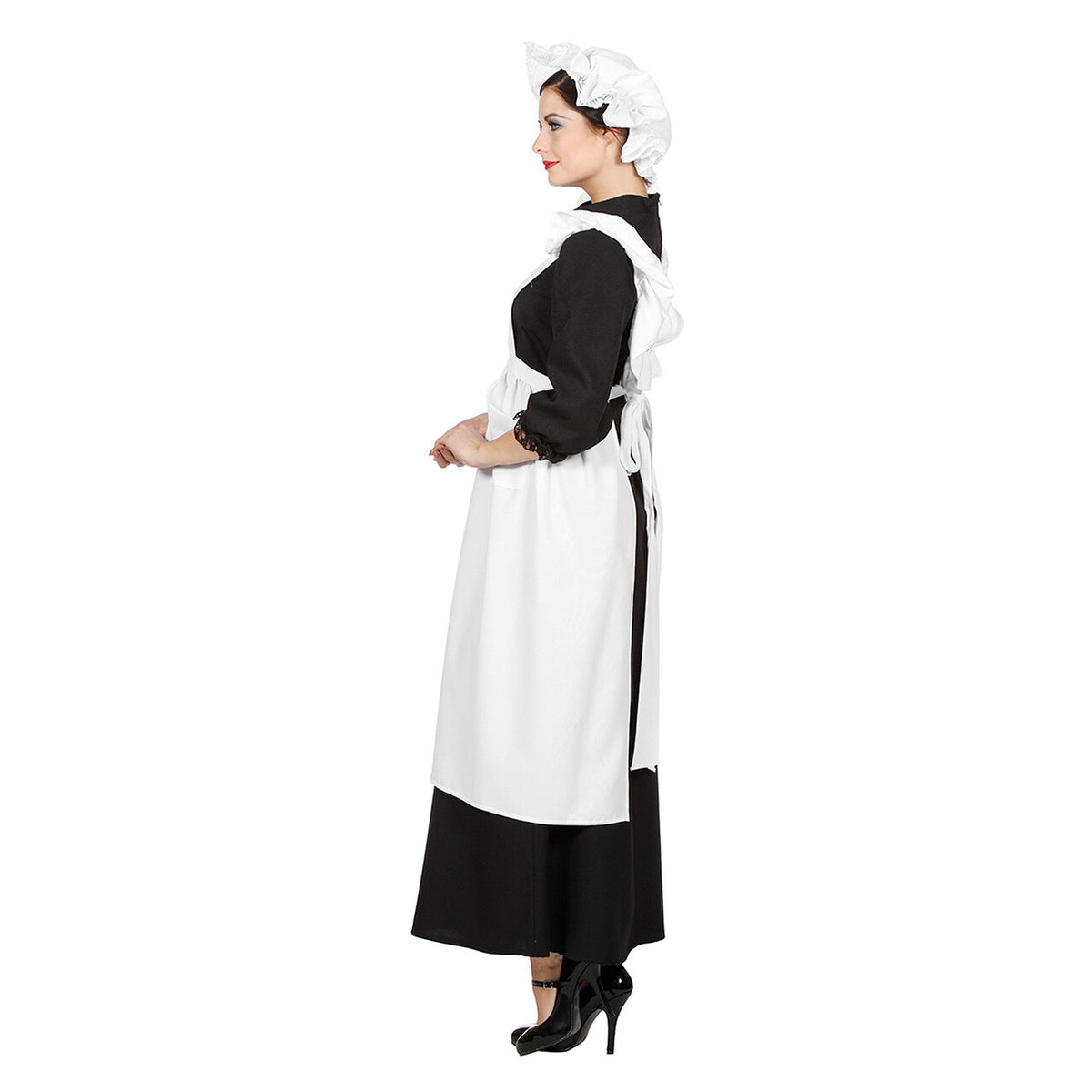 Op deze afbeelding zie je een Kostuums, van het merk Wilbers. Kokkin En Bediende Schort+muts Wit Vrouw Kostuum