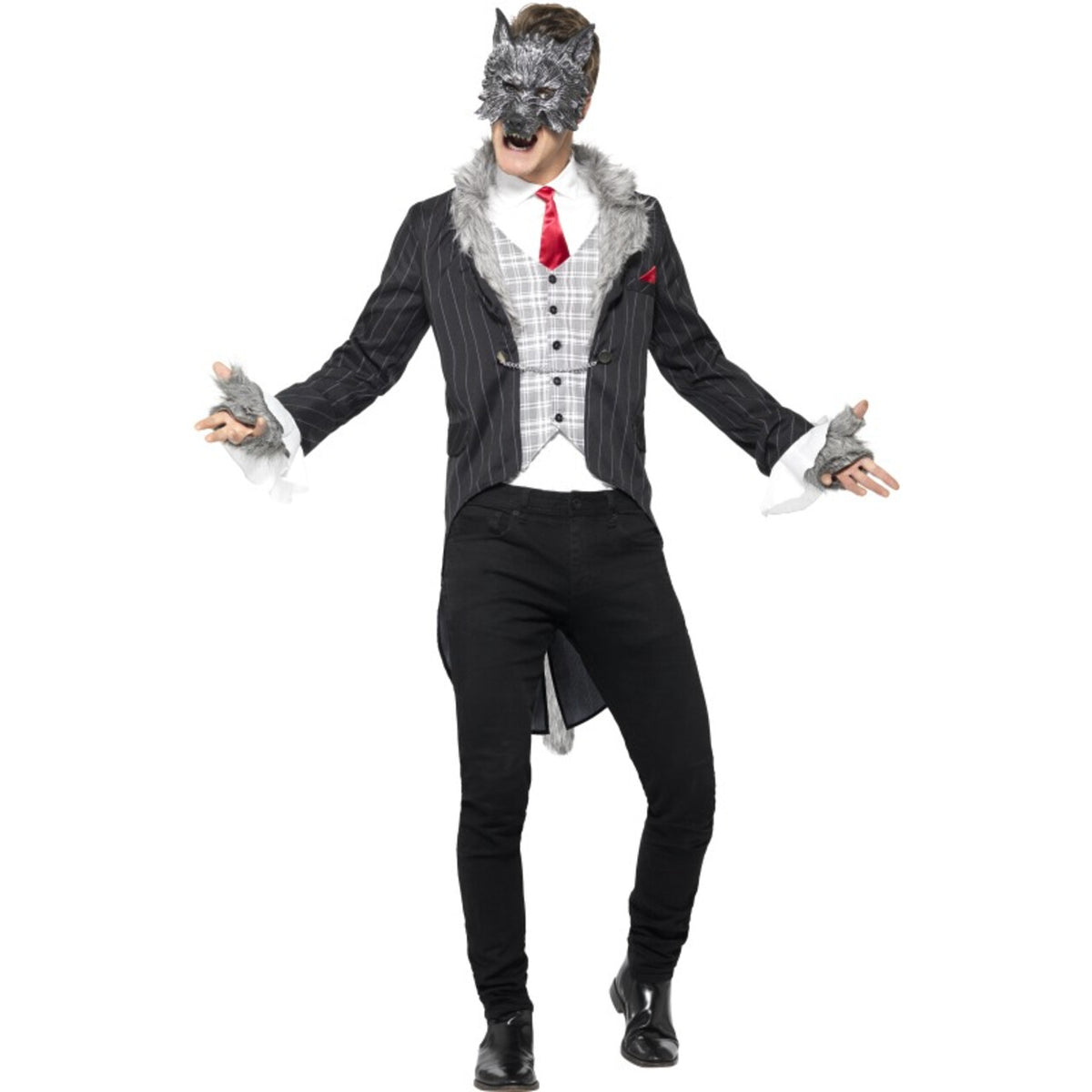 Op deze afbeelding zie je een Kostuums, van het merk Smiffy's. Luxe Grote Boze Wolf Man Kostuum