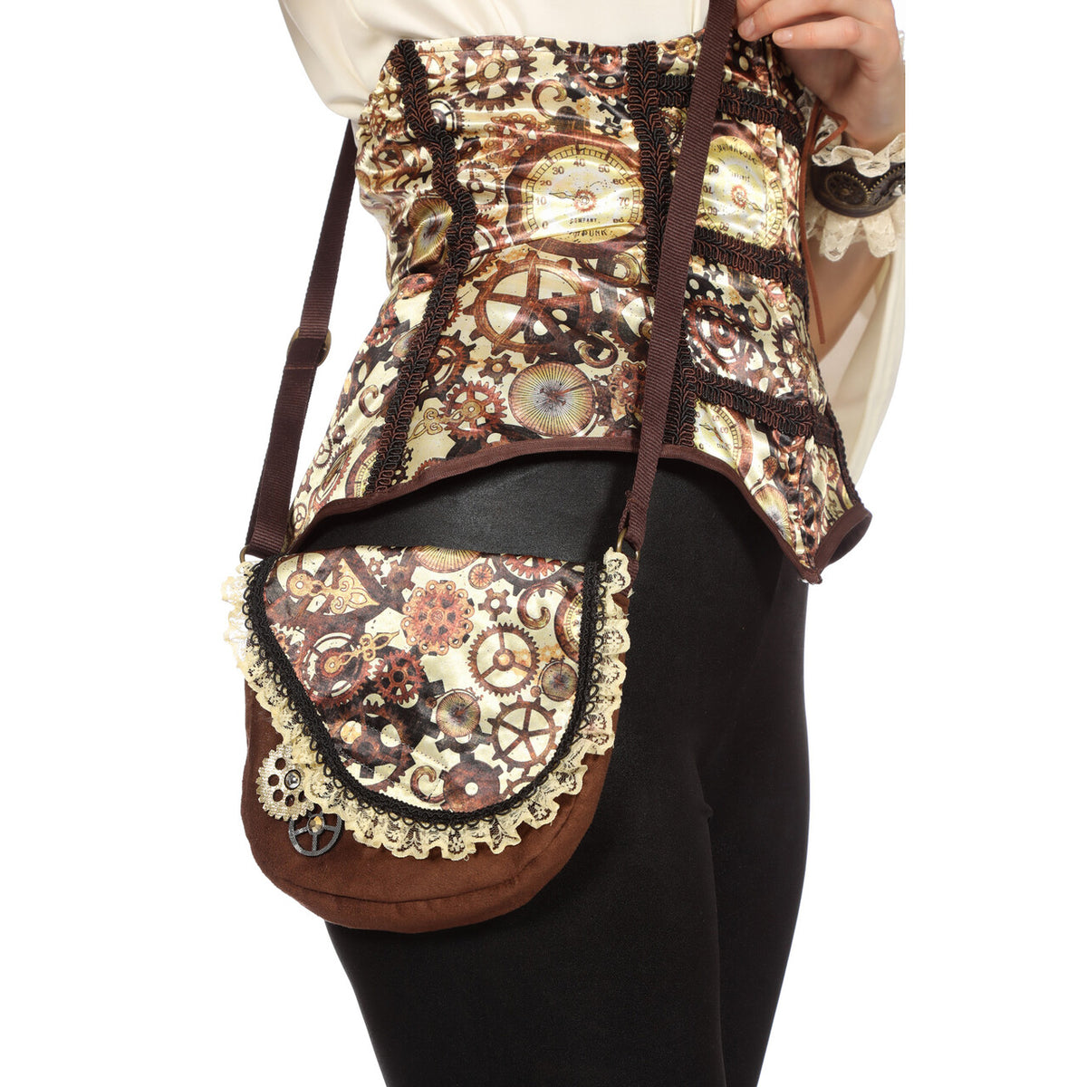 Op deze afbeelding zie je een Accessoires, van het merk Wilbers. Tas Steampunk Stijl Bruin