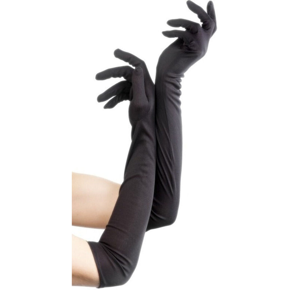 Op deze afbeelding zie je een Accessoires, van het merk Smiffy's. Lange Zwarte Handschoenen Vrouw