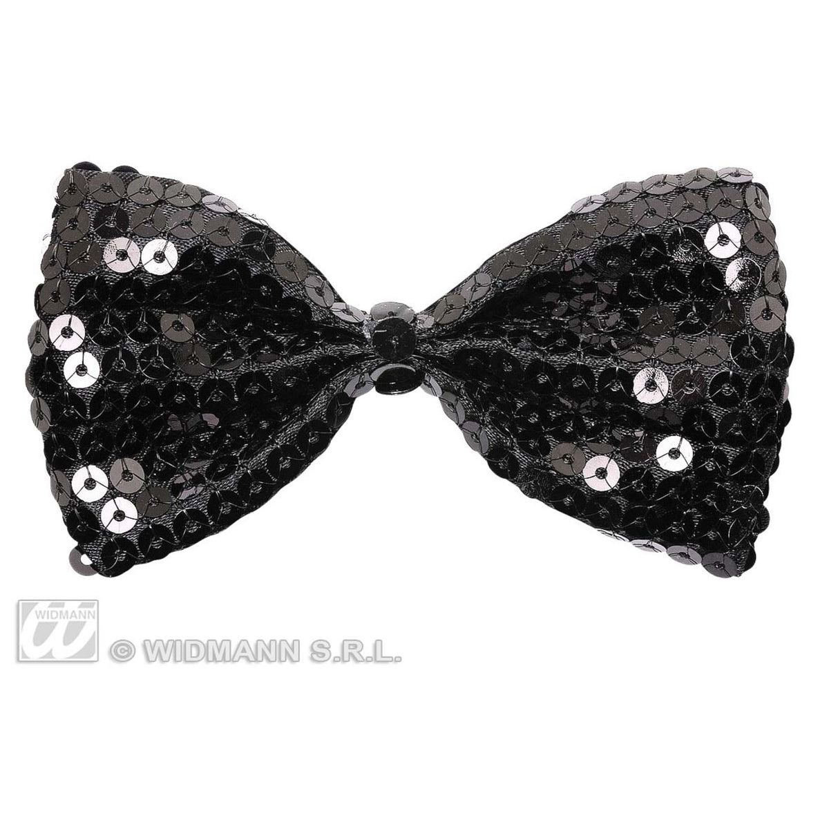 Op deze afbeelding zie je een Accessoires, van het merk Widmann. Vlinderstrik Pailletten Zwart