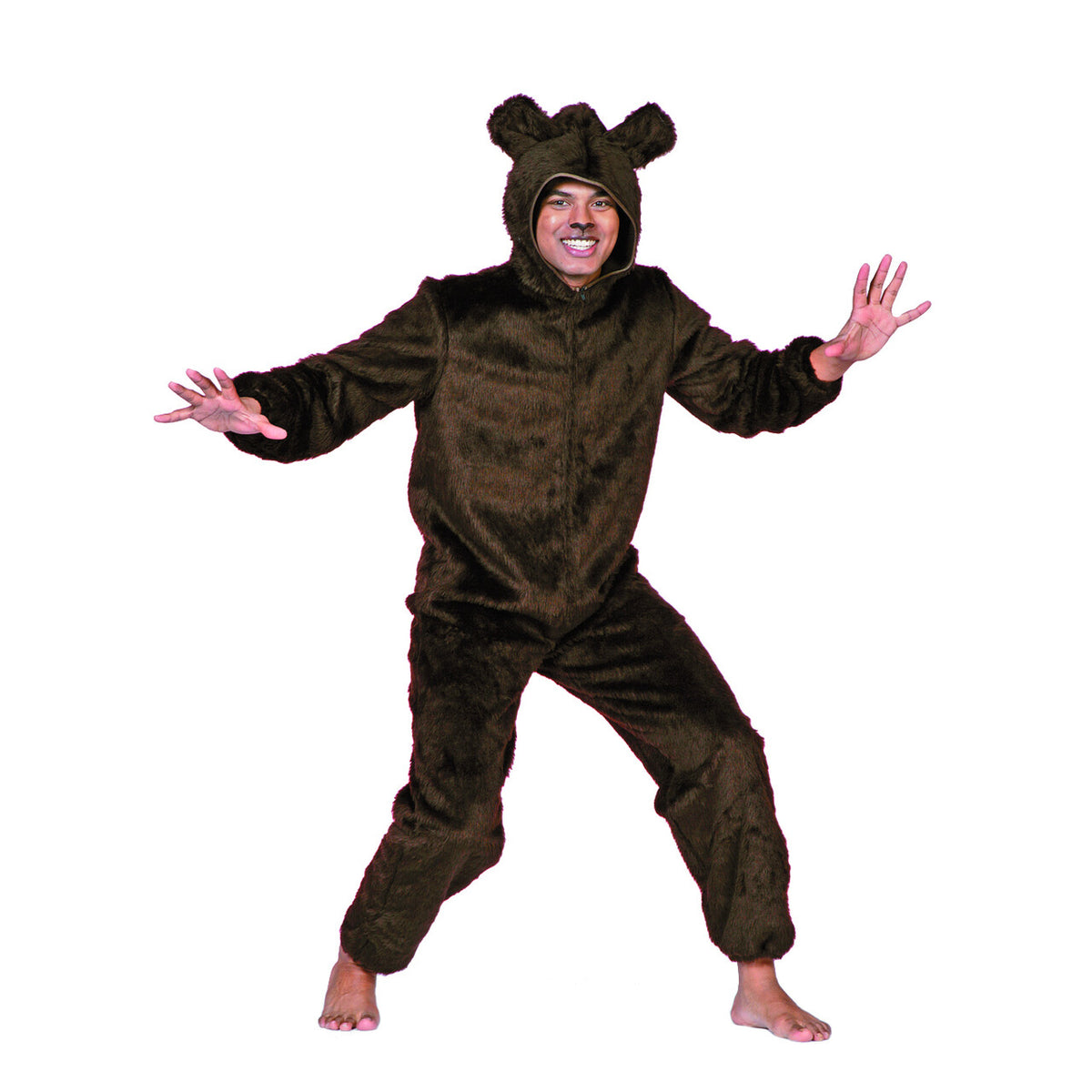 Op deze afbeelding zie je een Kostuums, van het merk Wilbers. Onesie Dier Bruine Beer Man Kostuum