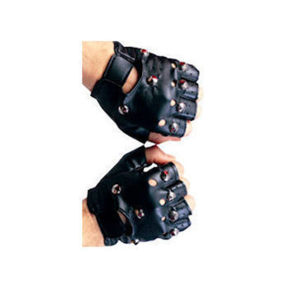 Op deze afbeelding zie je een Accessoires, van het merk Smiffy's. Beslagen Punk Handschoenen