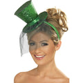 Mini Chapeau Haut-De-Forme Vert à Paillettes Femme