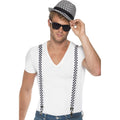 Ensemble Ska Des Années 80 Bicolore Bretelles Et Chapeau Homme