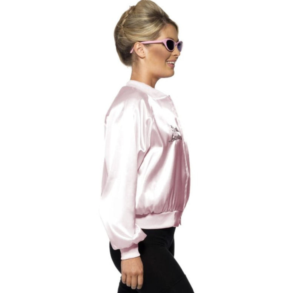 Op deze afbeelding zie je een Kostuums, van het merk Smiffy's. Officiele Grease Roze Dame Jack Vrouw Kostuum
