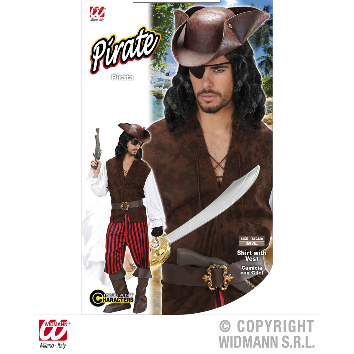 Op deze afbeelding zie je een Kostuums, van het merk Widmann. Piratenshirt Met Vest Man