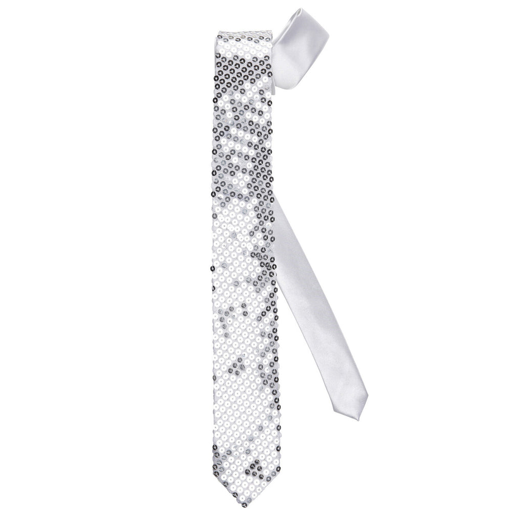 Op deze afbeelding zie je een Accessoires, van het merk Widmann. Stropdas Pailletten Zilver
