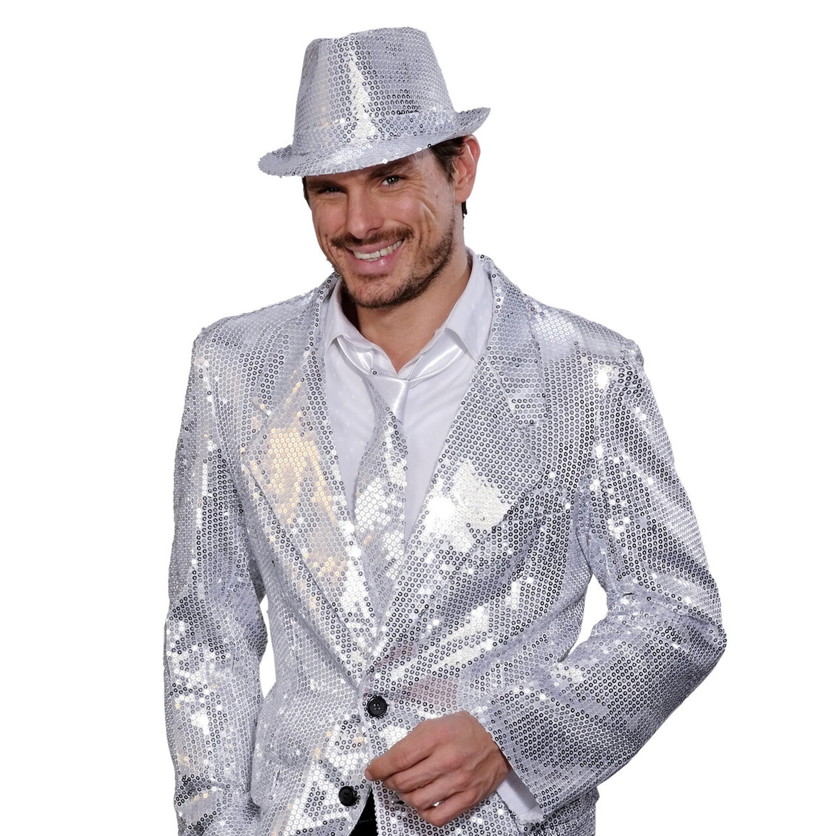 Op deze afbeelding zie je een Accessoires, van het merk Widmann. Stropdas Pailletten Zilver