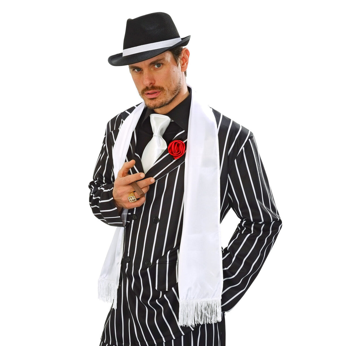 Op deze afbeelding zie je een Accessoires, van het merk Widmann. Witte Sjaal Satijn