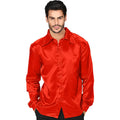 Chemise Disco Années 70 Rouge Satin