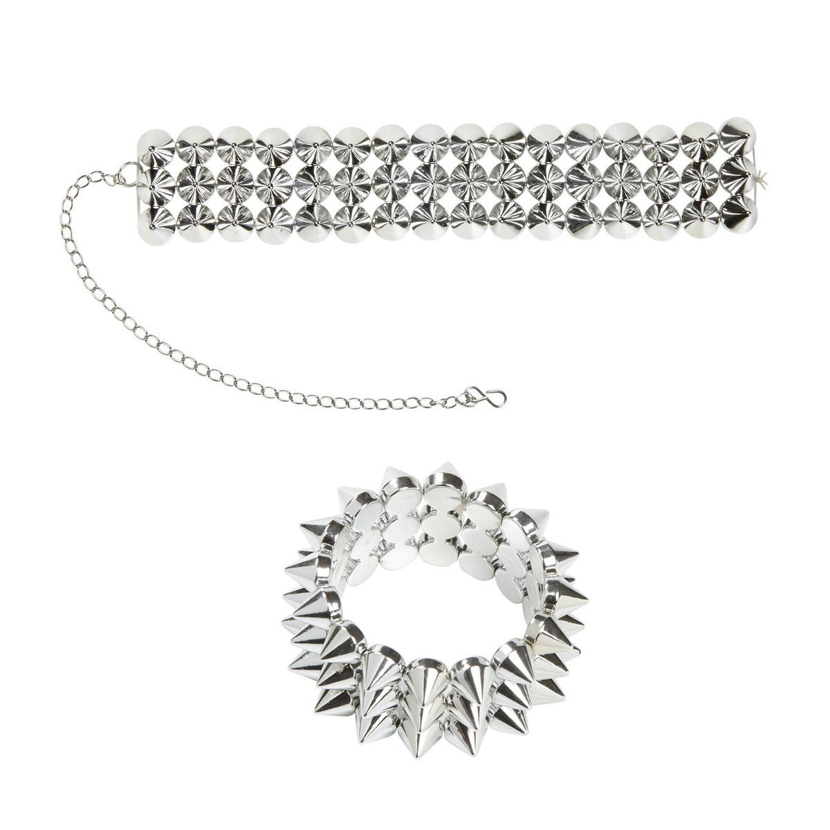 Op deze afbeelding zie je een Accessoires, van het merk Widmann. Metal Choker En Armband Spijkers