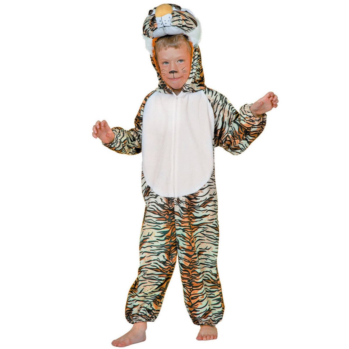 Op deze afbeelding zie je een Kostuums, van het merk Wilbers. Snoezige Tijger Kind Kostuum