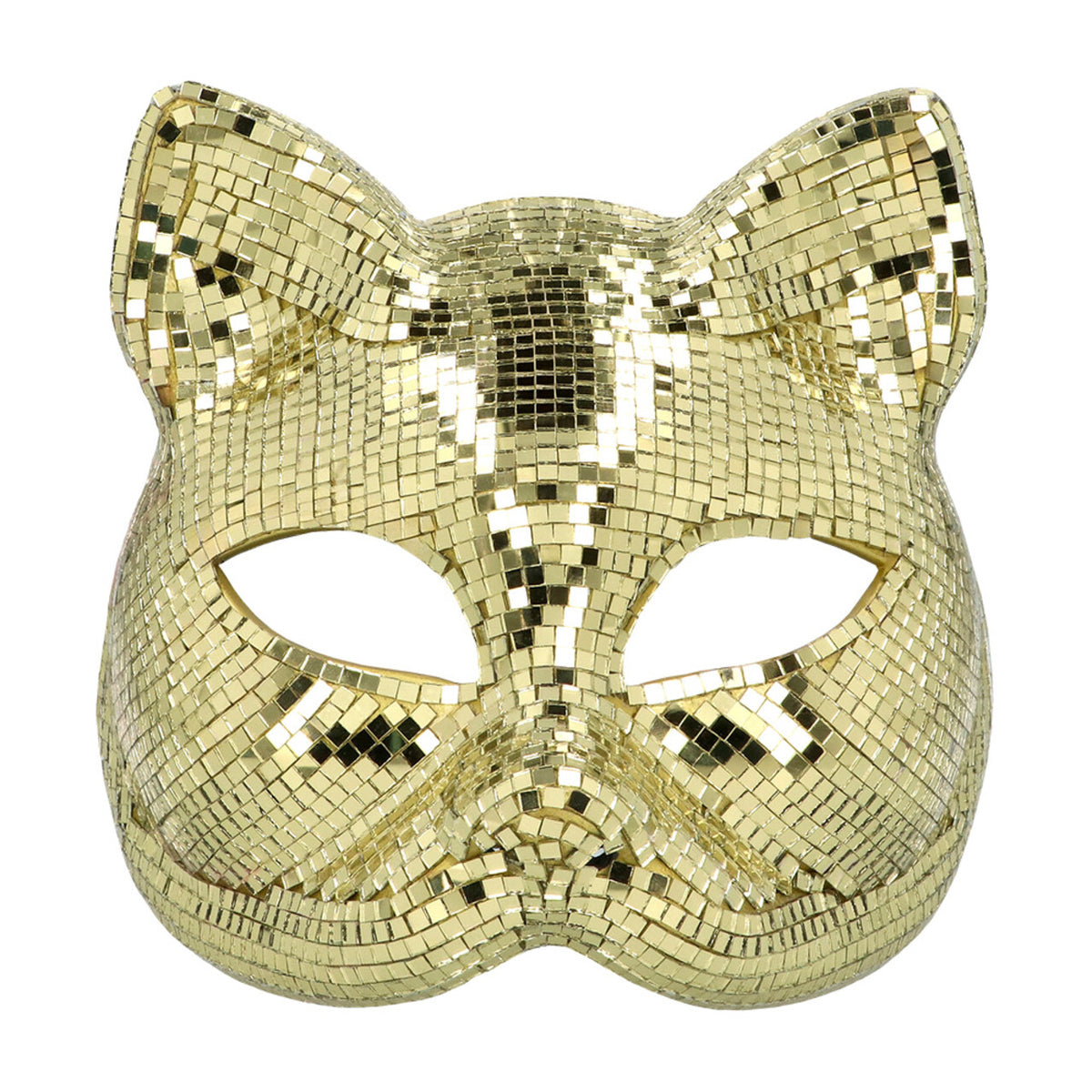 Op deze afbeelding zie je een Accessoires, van het merk Boland. Halfmasker Disco Kat Goud Game Play