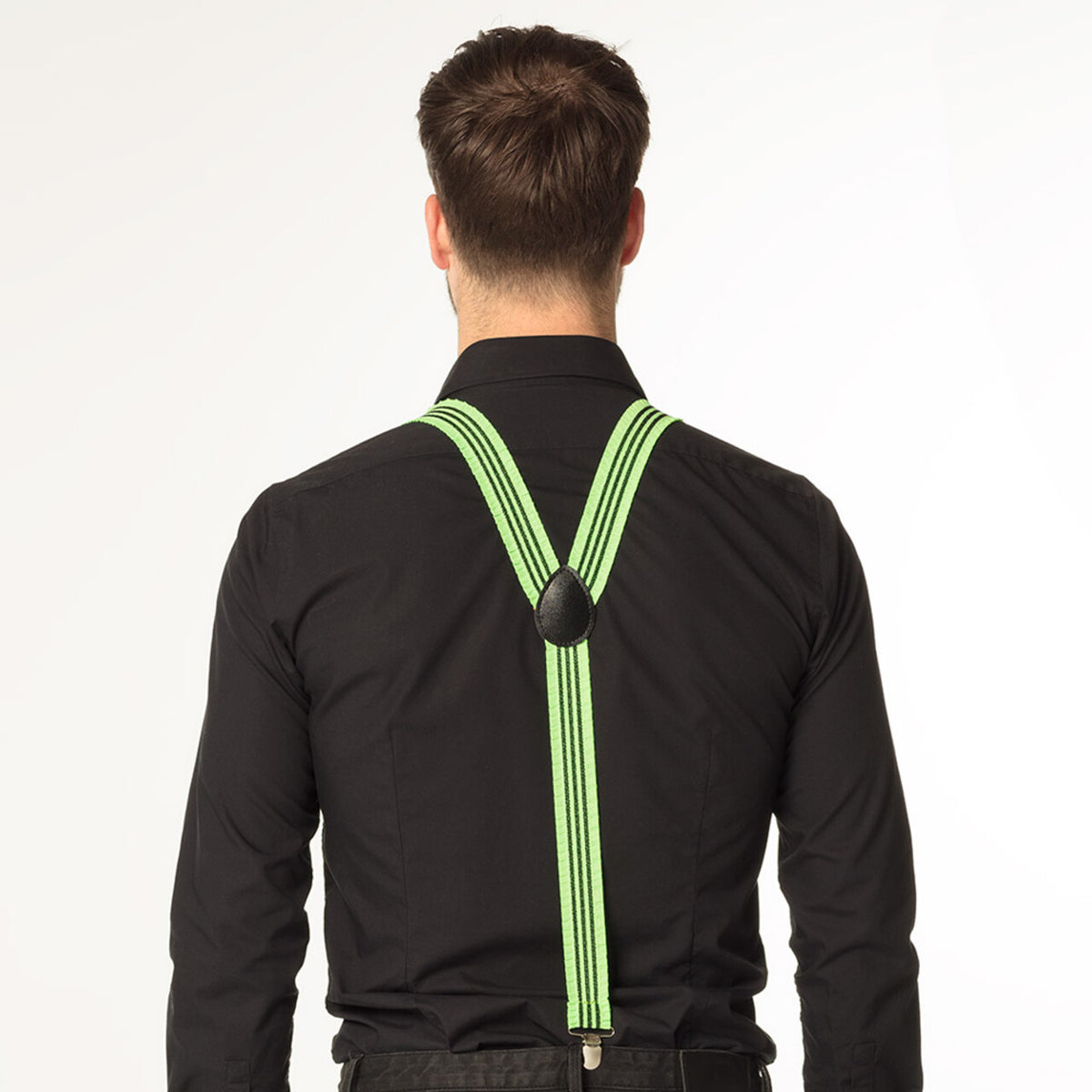Op deze afbeelding zie je een Accessoires, van het merk Boland. Bretels Ruches Groen Met Strepen
