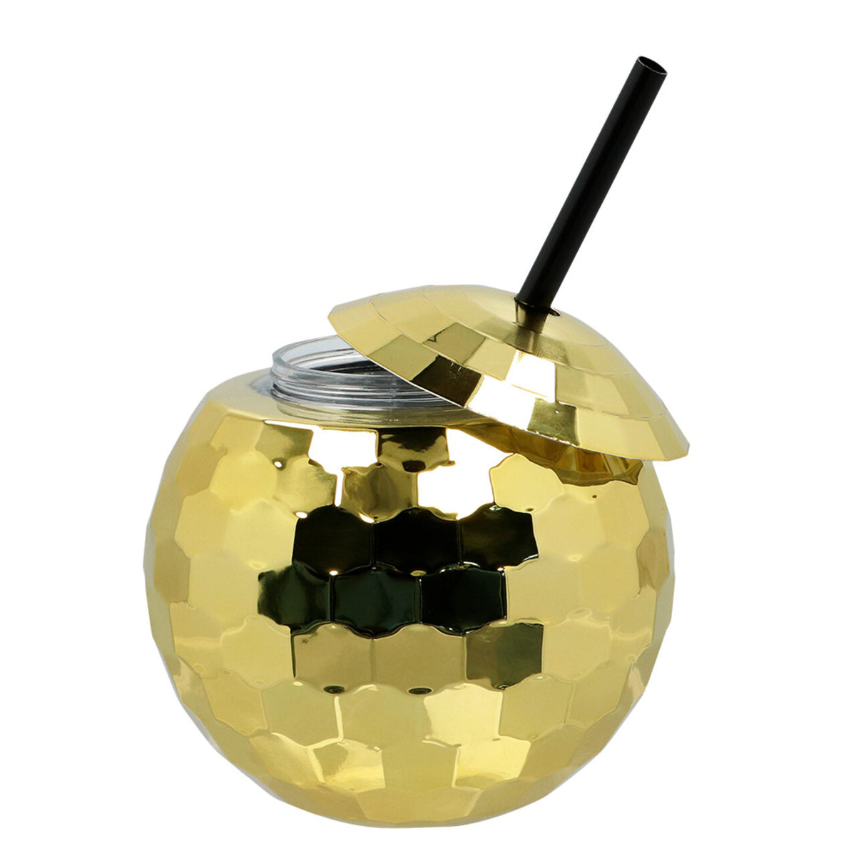 Op deze afbeelding zie je een Accessoires, van het merk Boland. Discobal Drinkbeker Met Rietje Goud (60 Cl)