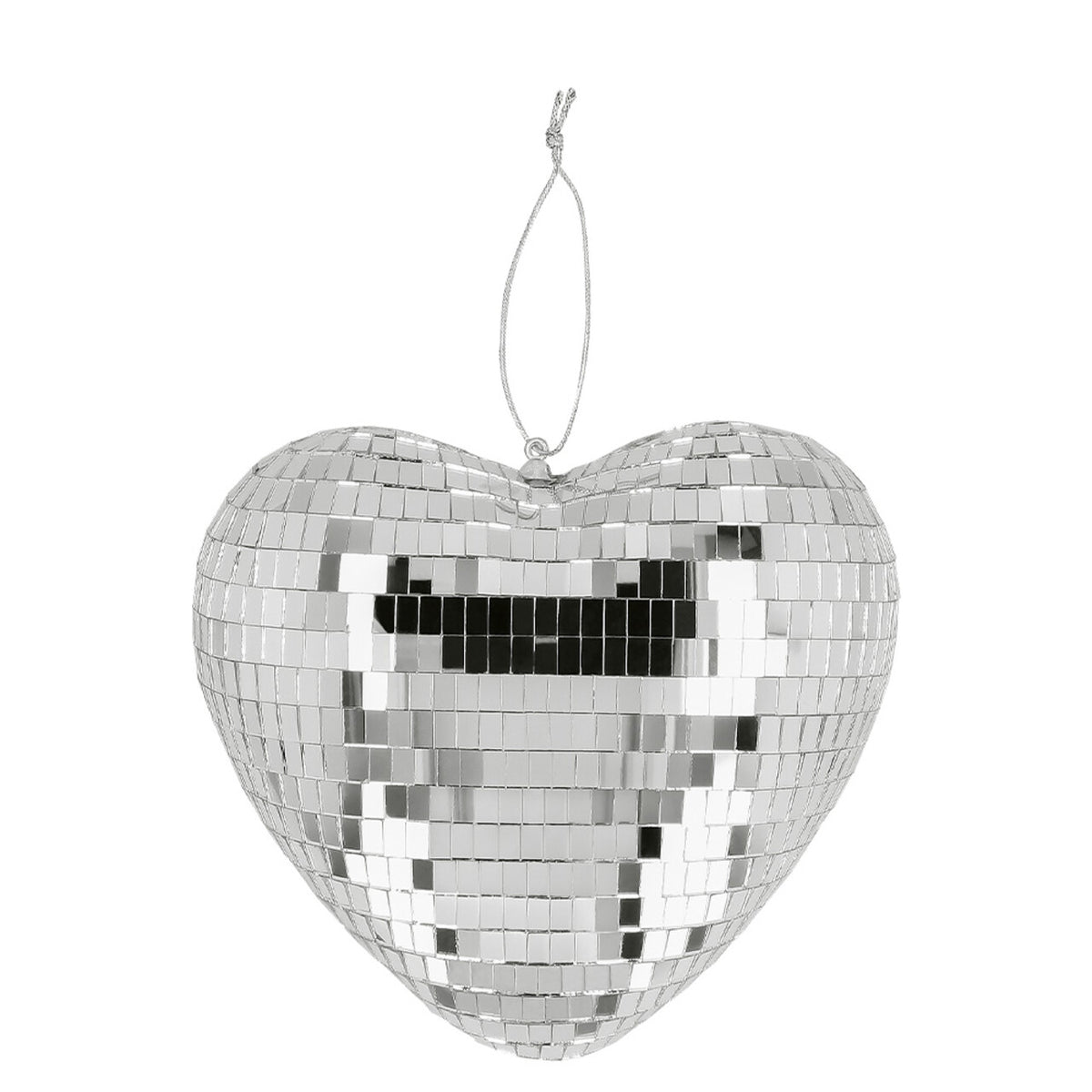 Op deze afbeelding zie je een Decoratie, van het merk Boland. Discobal Hart Zilver (19 Cm)