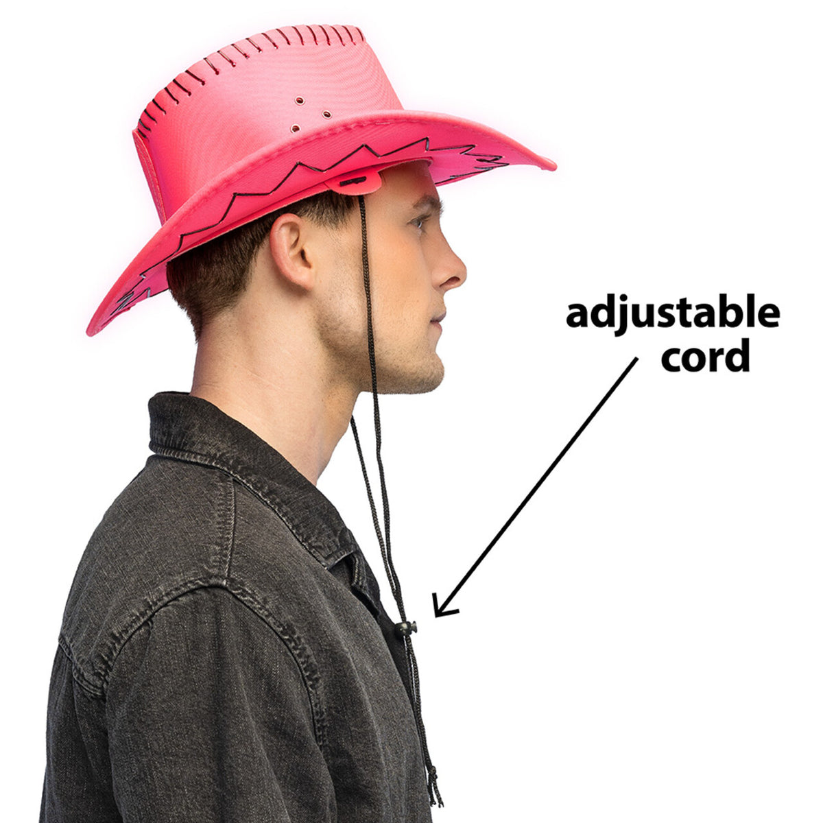 Op deze afbeelding zie je een Accessoires, van het merk Boland. Glowboy Cowboyhoed Neonroze Uv