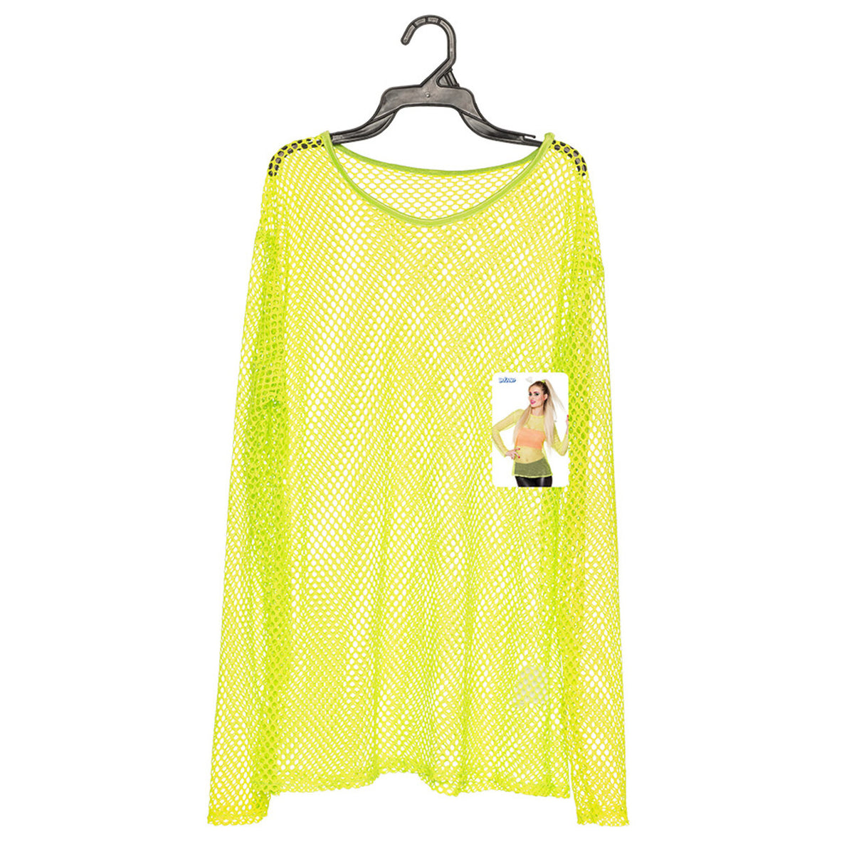 Op deze afbeelding zie je een Kostuums, van het merk Boland. Visnet Shirt Lange Mouwen Geel Super 80s Vrouw