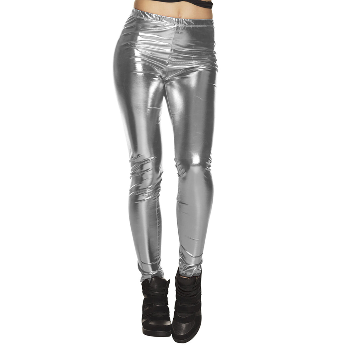 Op deze afbeelding zie je een Kostuums, van het merk Boland. Legging Metallic Glance Zilver Vrouw