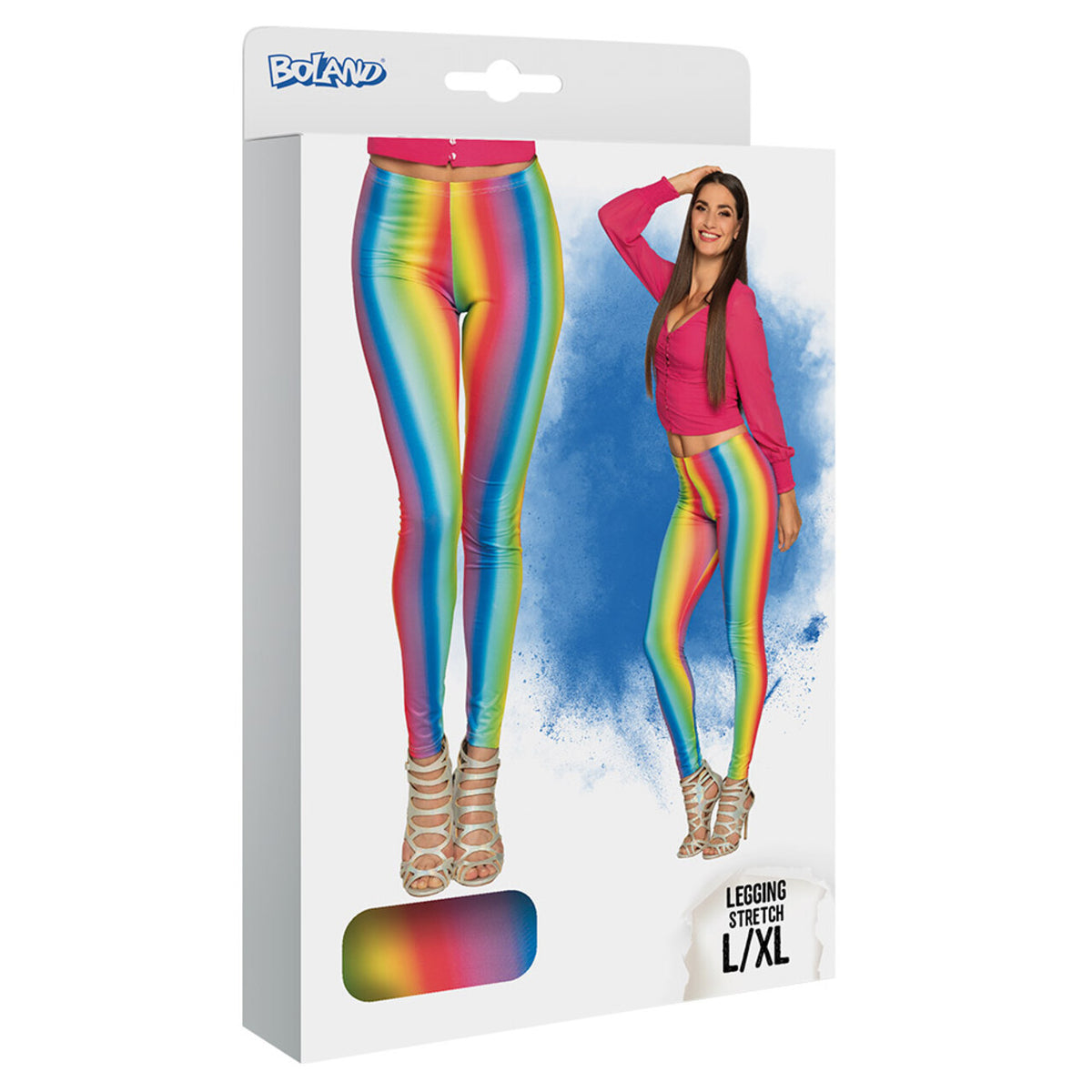 Op deze afbeelding zie je een Kostuums, van het merk Boland. Legging Regenboog Moves Vrouw