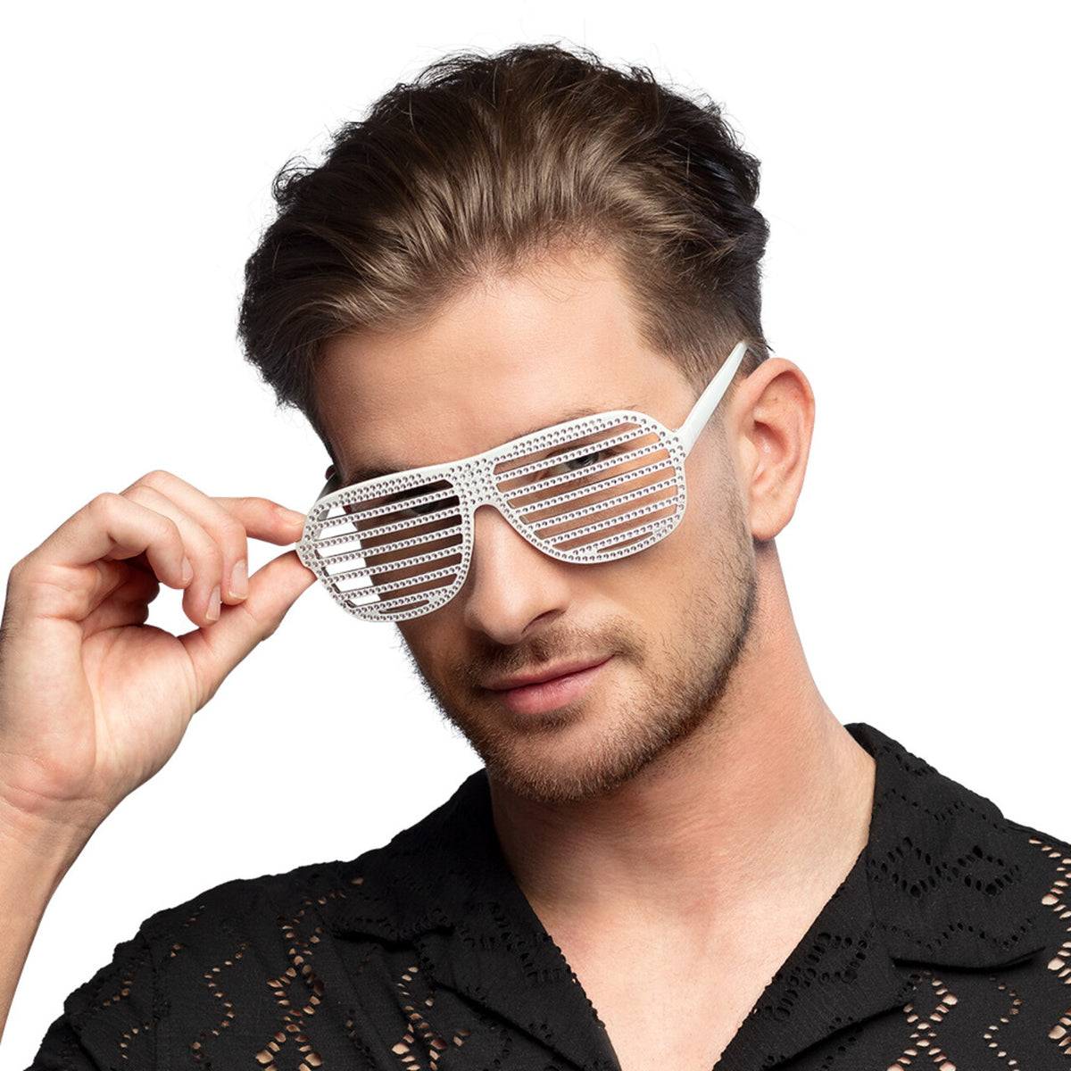 Op deze afbeelding zie je een Accessoires, van het merk Boland. Witte Glitter Partybril