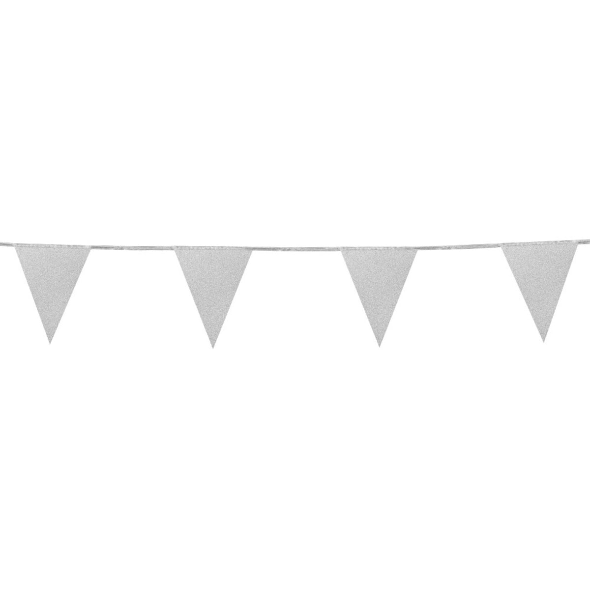 Op deze afbeelding zie je een Decoratie, van het merk Boland. Kartonnen Vlaggenlijn Glitter Zilver