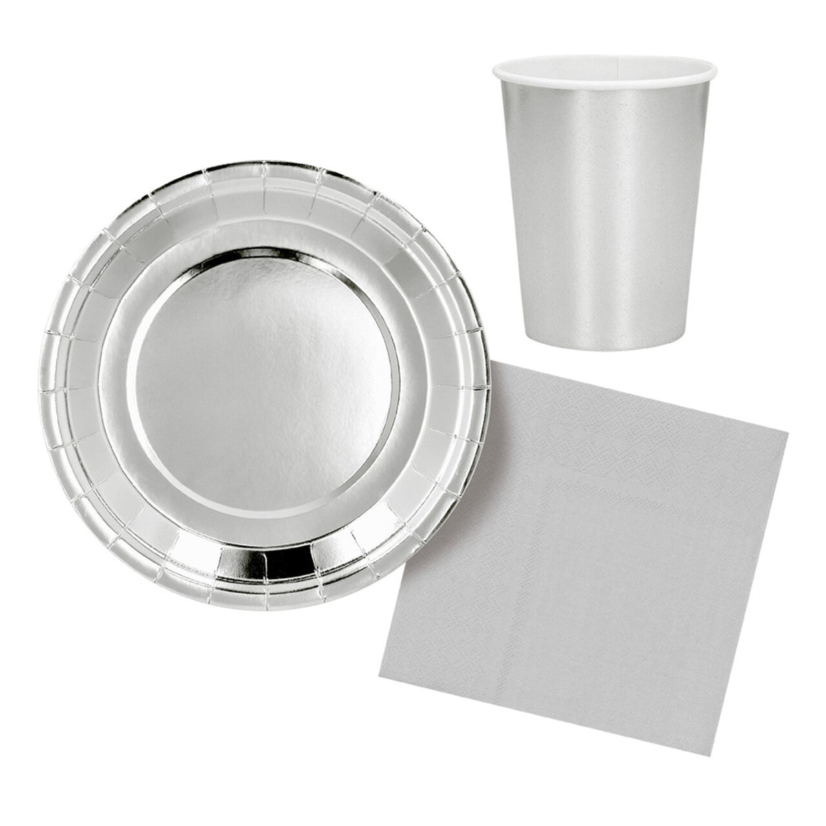 Op deze afbeelding zie je een Decoratie, van het merk Boland. Papieren Feestservies Set Zilver