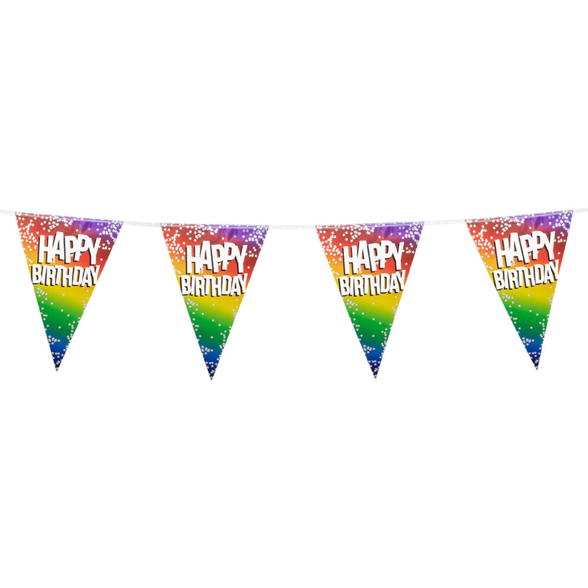 Op deze afbeelding zie je een Decoratie, van het merk Boland. Vlaggenlijn Rainbow Happy Birthday