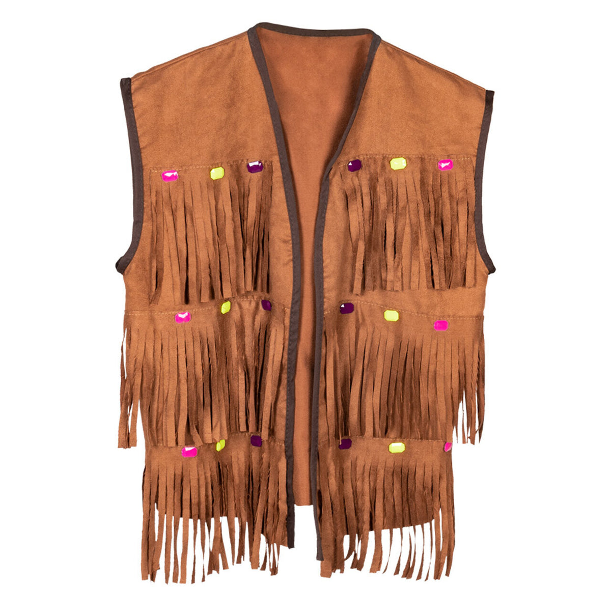 Op deze afbeelding zie je een Kostuums, van het merk Boland. Bohemian Hippie Vest Met Franjes Vrouw