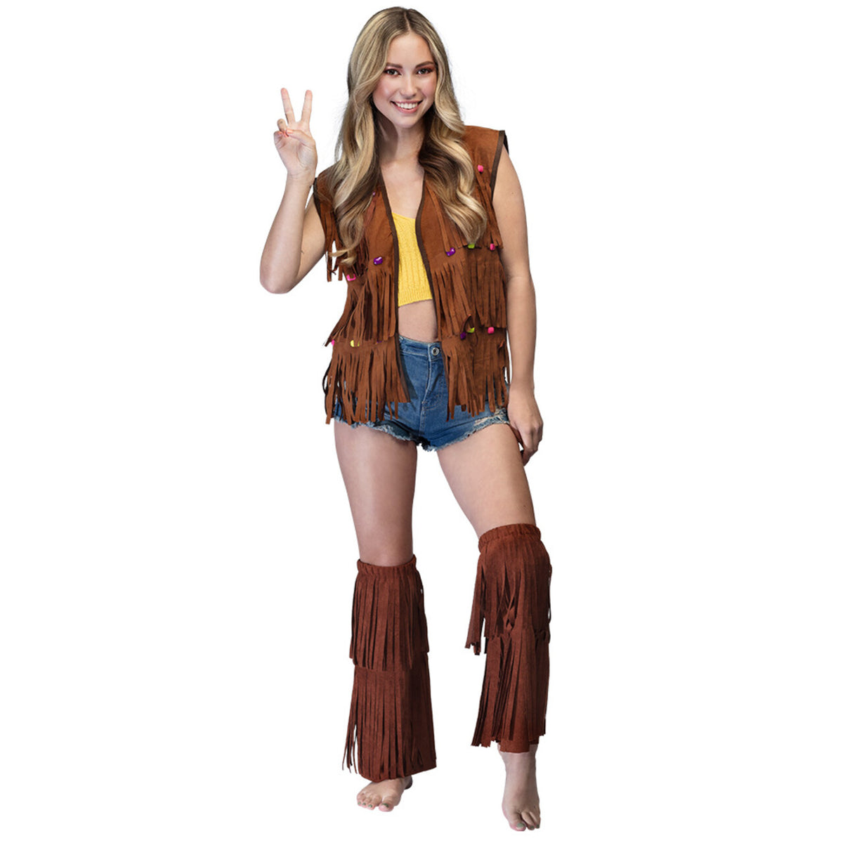 Op deze afbeelding zie je een Kostuums, van het merk Boland. Bohemian Hippie Vest Met Franjes Vrouw