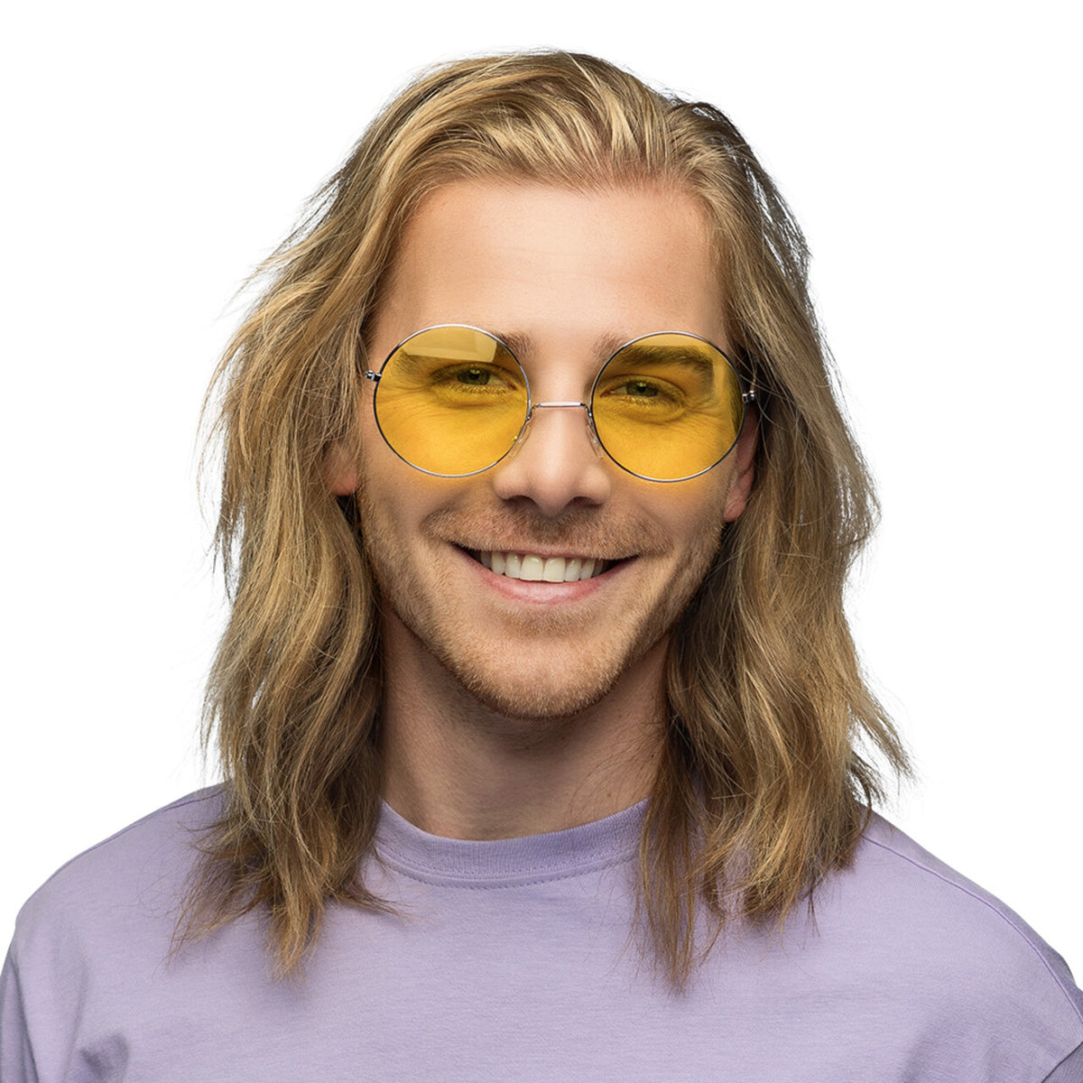 Op deze afbeelding zie je een Accessoires, van het merk Boland. Partybril Hippie XL Geel
