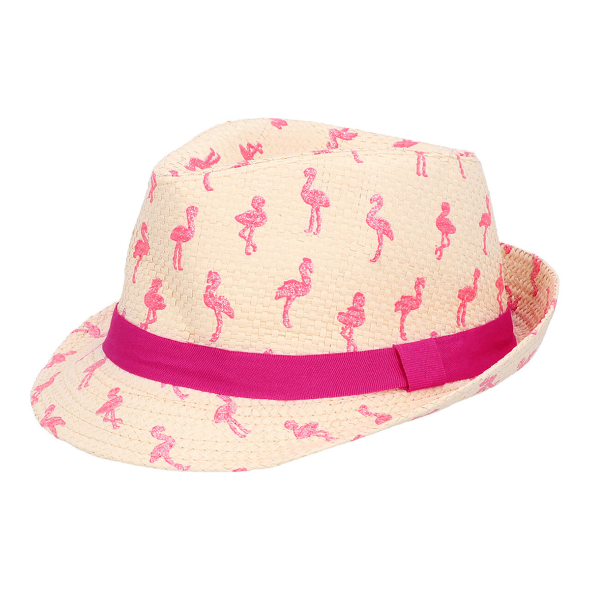 Op deze afbeelding zie je een Accessoires, van het merk Boland. Hoed Fedora Sparkling Flamingos