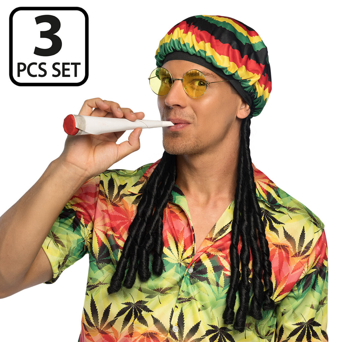 Op deze afbeelding zie je een Accessoires, van het merk Boland. Accessoire Set Rastafari 3delig