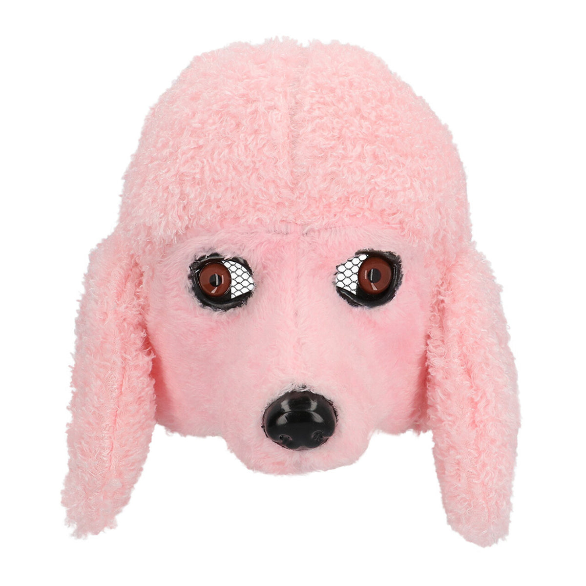 Op deze afbeelding zie je een Accessoires, van het merk Boland. Pluchen Halfmasker Roze Zachte Poedel