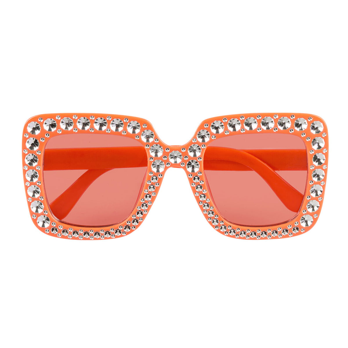 Op deze afbeelding zie je een Accessoires, van het merk Boland. Grote Partybril Bling Bling Oranje Met Strass