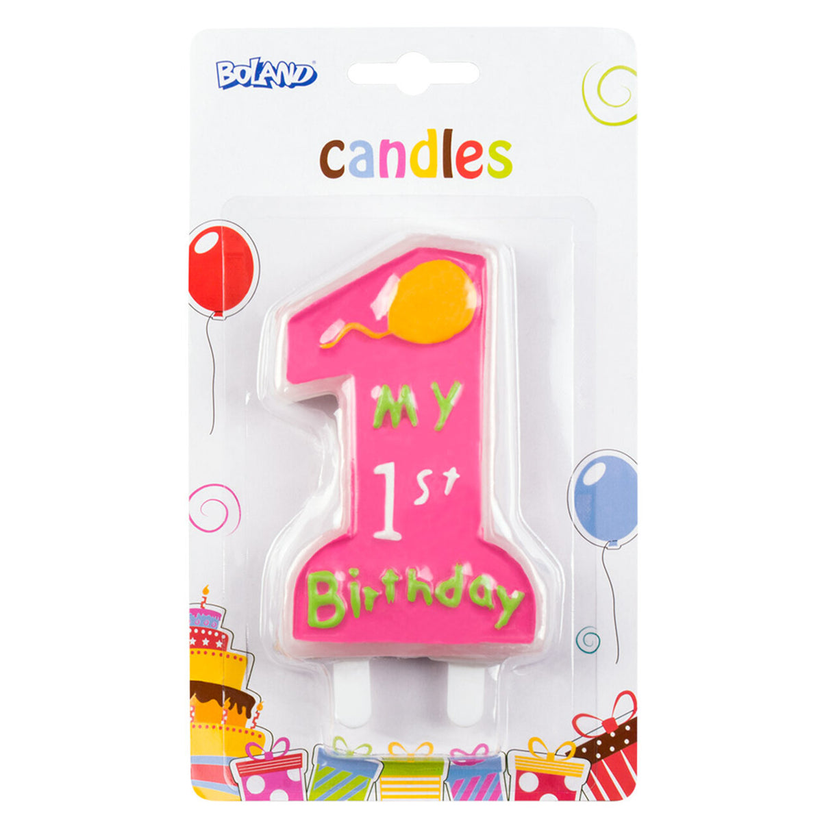 Op deze afbeelding zie je een Decoratie, van het merk Boland. Taart Versiering My 1st Birthday Roze