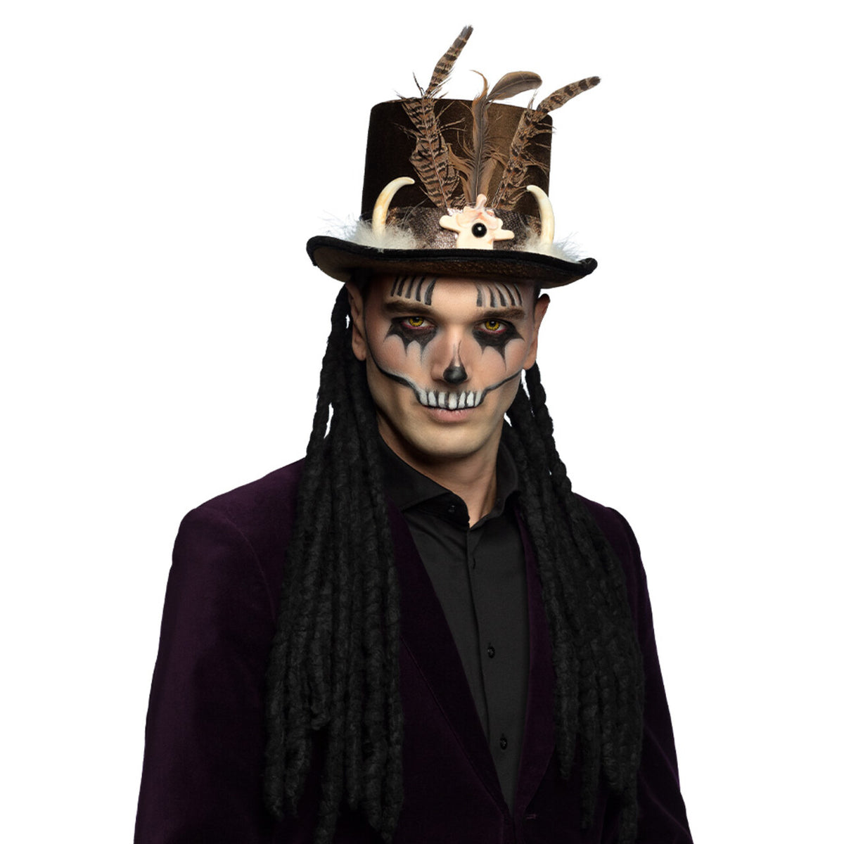 Op deze afbeelding zie je een Accessoires, van het merk Boland. Hoed Voodoo Buluku Met Rasta Vlechten